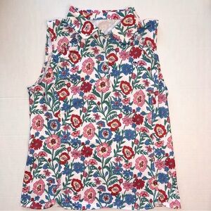 Vineyard Vines Floral Print Sleeveless Performance Top